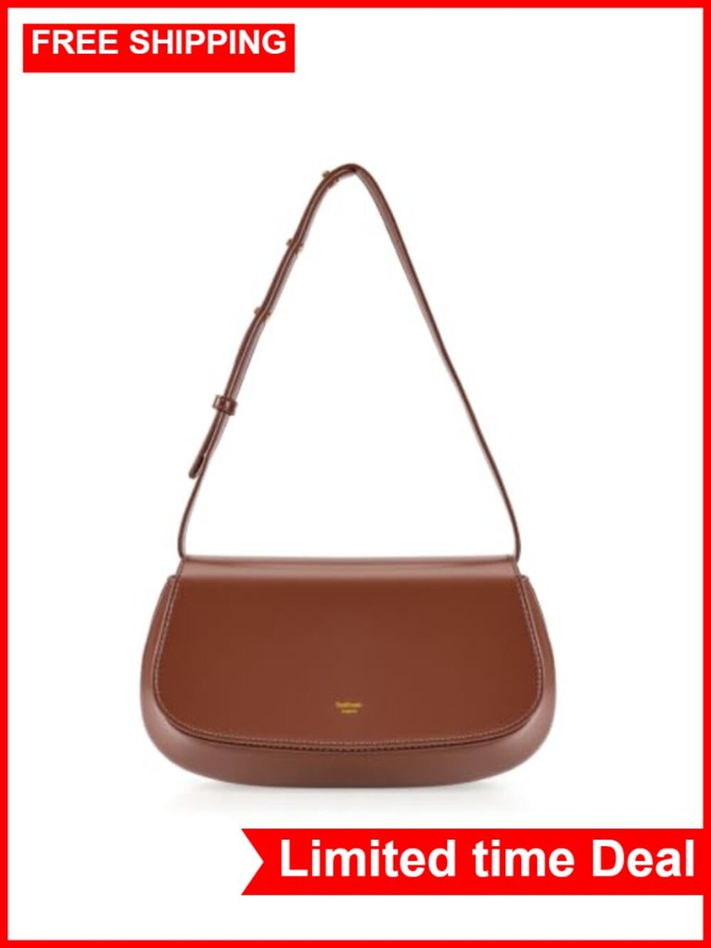 Faux Leather Crossbody Shoulder Bag with Adjustable Strap